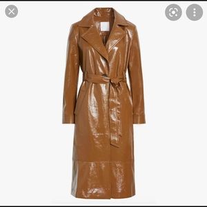 NWT Leith Faux patent Leather trench coat 🧥 Rare
